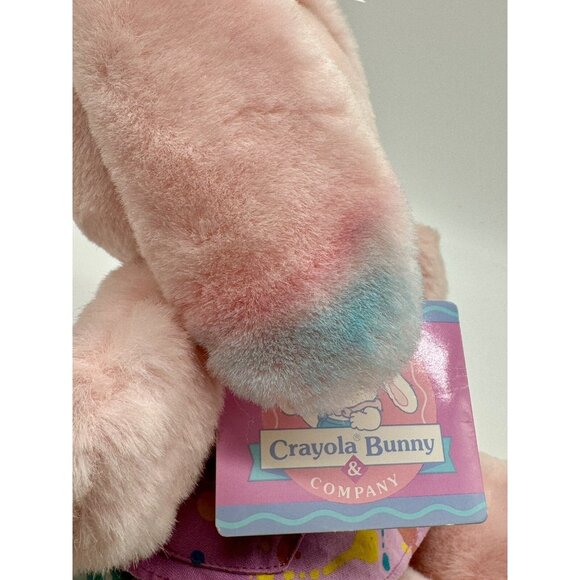 1990 Hallmark Crayola Bunny Company Candy Cotton Tail Pink Rabbit 12" Plush - Picture 6 of 11